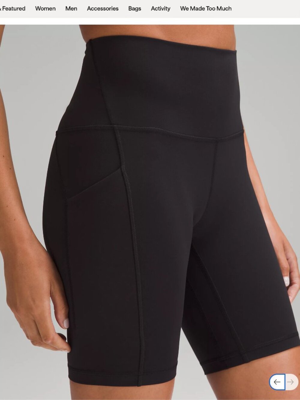 Lululemon Align HR Short 6" Pockets BLK SZ 8